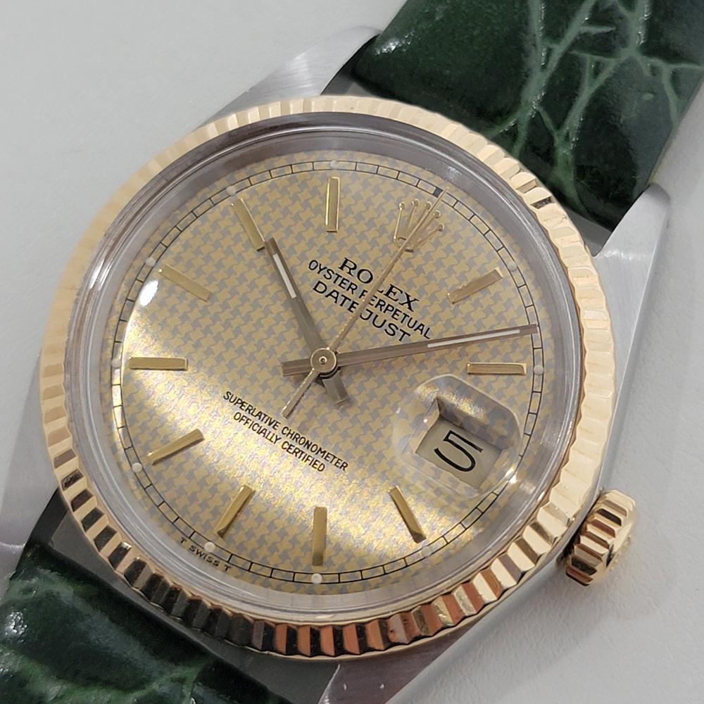 Rolex Oyster Datejust Ref 16013 36mm Herren 18k SS Automatik 1980er Jahre Schweizer RA399G im Angebot 1