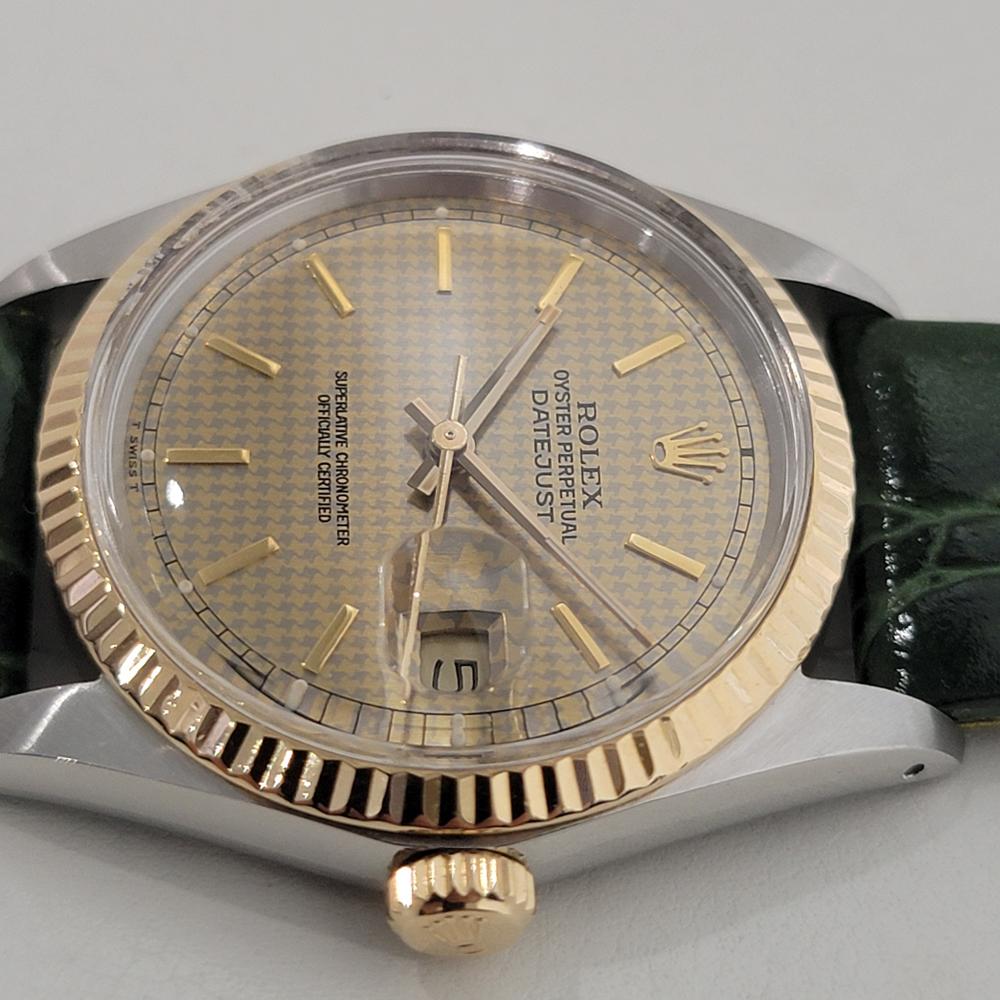 Rolex Oyster Datejust Ref 16013 36mm Herren 18k SS Automatik 1980er Jahre Schweizer RA399G im Angebot 2