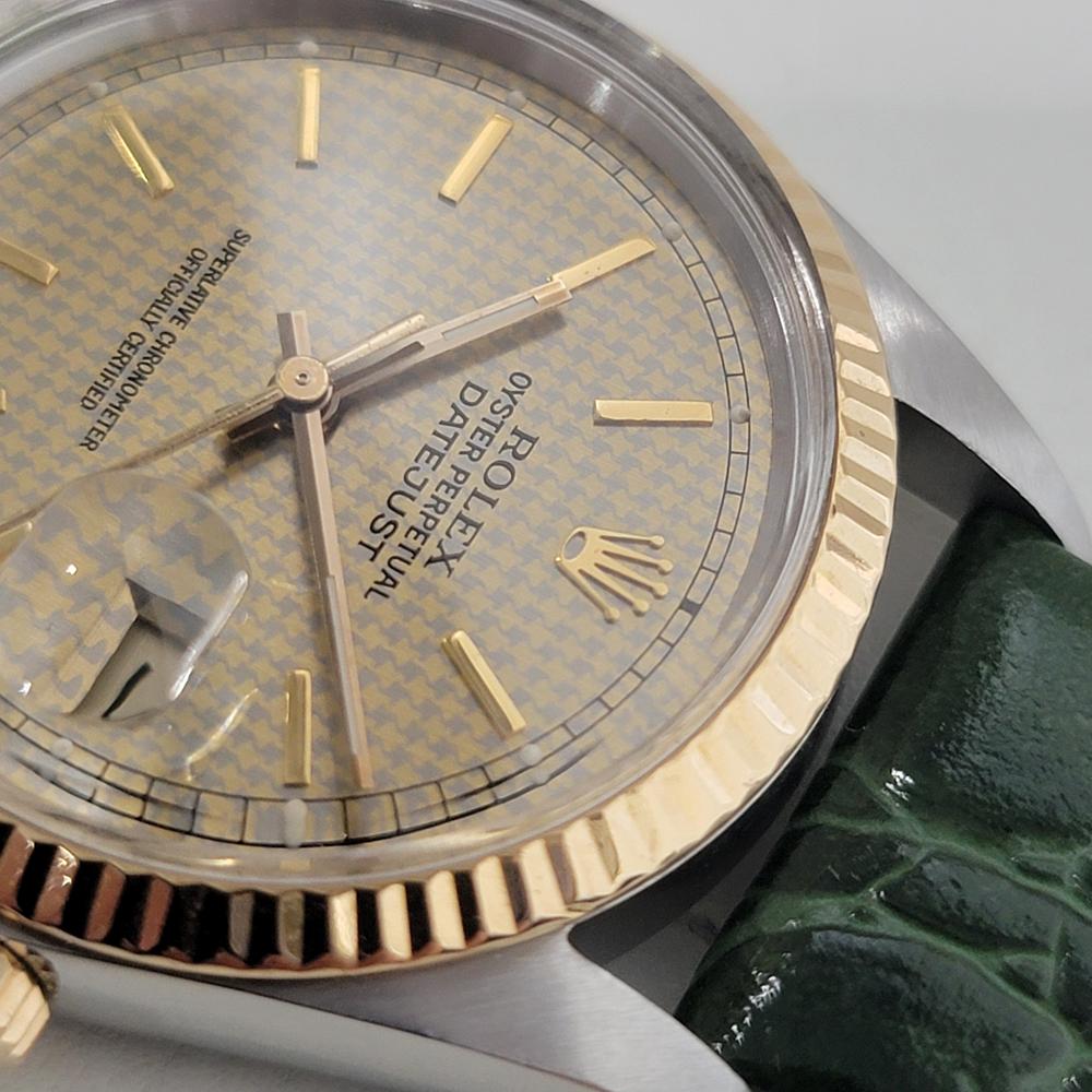 Rolex Oyster Datejust Ref 16013 36mm Herren 18k SS Automatik 1980er Jahre Schweizer RA399G im Angebot 3