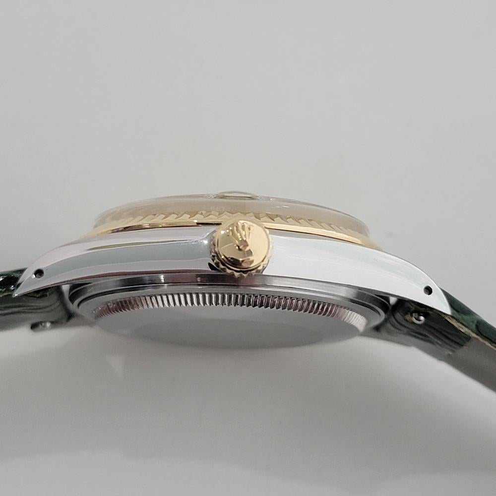 Rolex Oyster Datejust Ref 16013 36mm Herren 18k SS Automatik 1980er Jahre Schweizer RA399G im Angebot 6