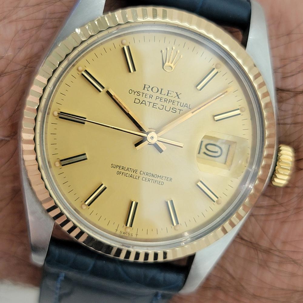 Rolex Oyster Datejust Ref 16013 Mens 36mm 18k SS 1970s Automatic Swiss RA558 For Sale 9