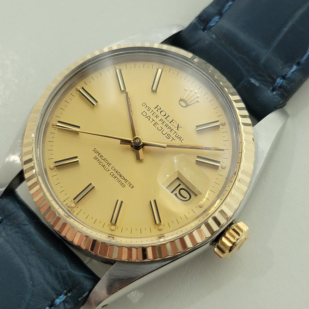 Men's Rolex Oyster Datejust Ref 16013 Mens 36mm 18k SS 1970s Automatic Swiss RA558 For Sale