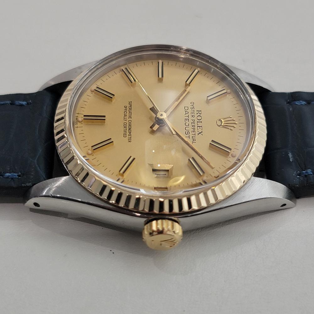 Rolex Oyster Datejust Ref 16013 Mens 36mm 18k SS 1970s Automatic Swiss RA558 For Sale 1
