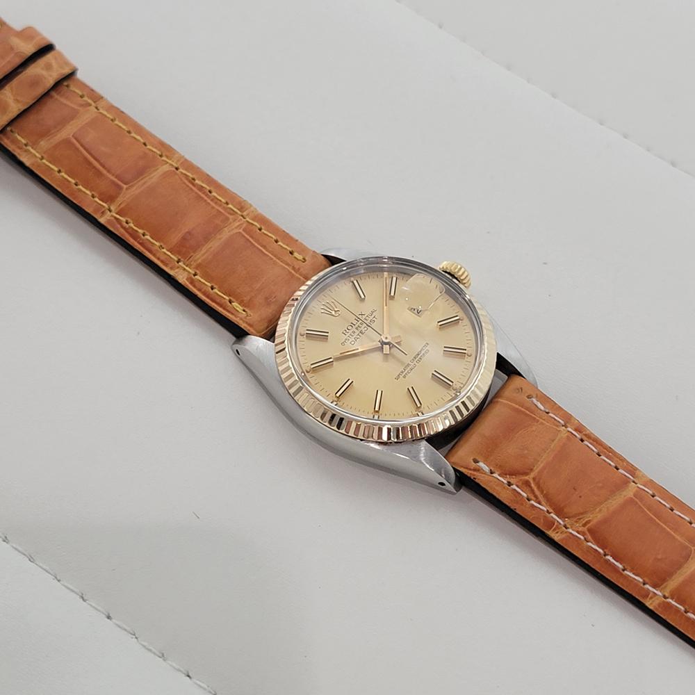 Rolex Oyster Datejust Ref 16013 Mens 36mm 18k SS 1970s Automatic Swiss RA558B en vente 3