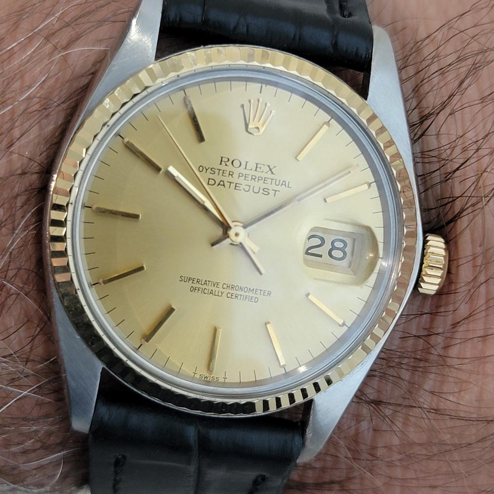 Rolex Oyster Datejust Ref 16013 Mens 36mm 18k SS 1970s Vintage Automatic RA615 en venta 9