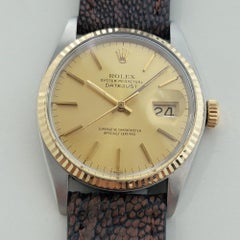 Rolex Oyster Datejust Ref 16013 Mens 36mm 18k SS 1970s Vintage Automatic RA615