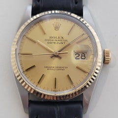 Rolex Oyster Datejust Ref 16013 Mens 36mm 18k SS 1970s Vintage Automatic RA615