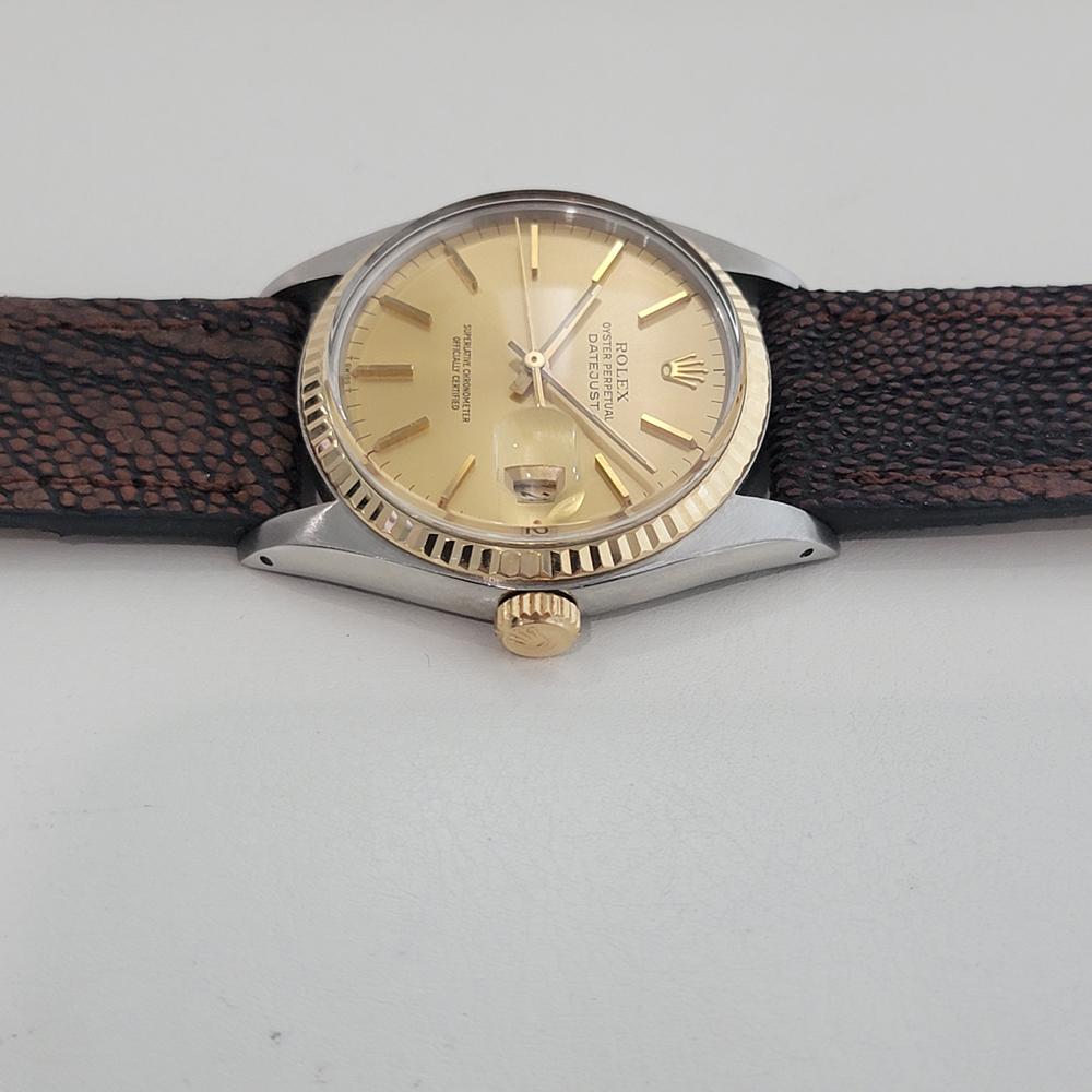 Rolex Oyster Datejust Ref 16013 Mens 36mm 18k SS 1970s Vintage Automatic RA615 en vente 1