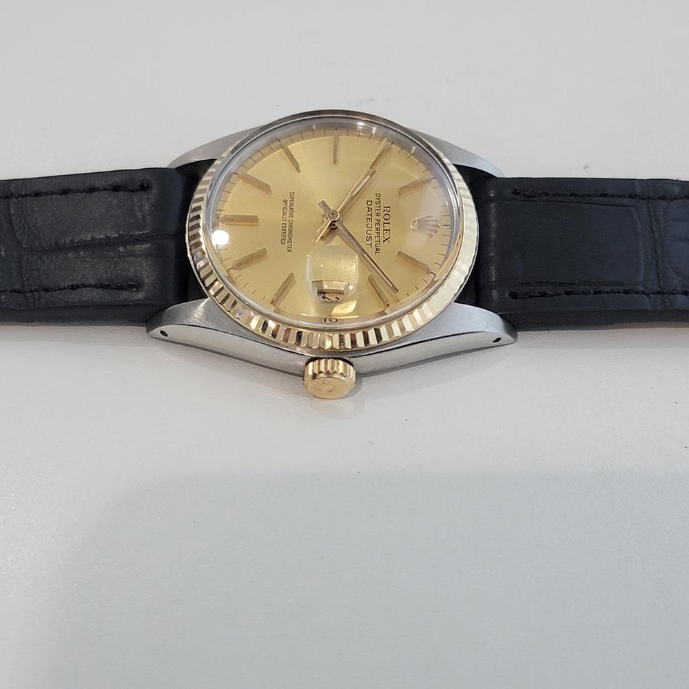 Rolex Oyster Datejust Ref 16013 Mens 36mm 18k SS 1970s Vintage Automatic RA615 en venta 1