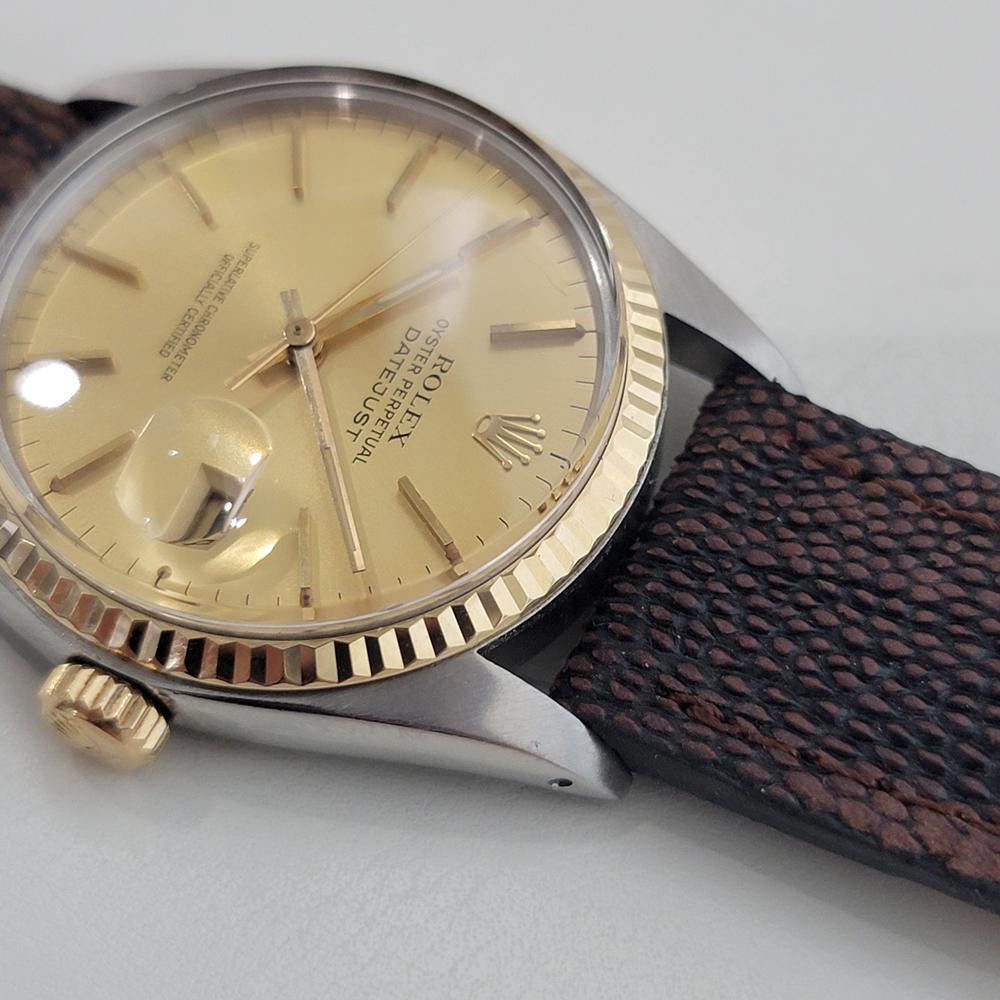 Rolex Oyster Datejust Ref 16013 Mens 36mm 18k SS 1970s Vintage Automatic RA615 en vente 2