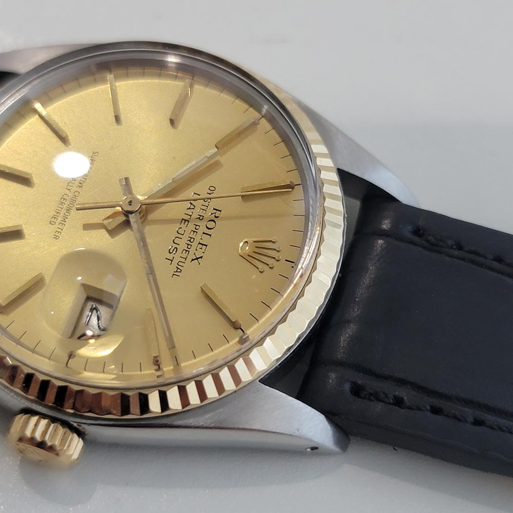 Rolex Oyster Datejust Ref 16013 Mens 36mm 18k SS 1970s Vintage Automatic RA615 en venta 2