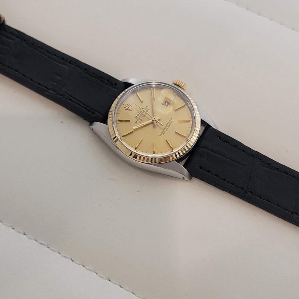 Rolex Oyster Datejust Ref 16013 Mens 36mm 18k SS 1970s Vintage Automatic RA615 en venta 3