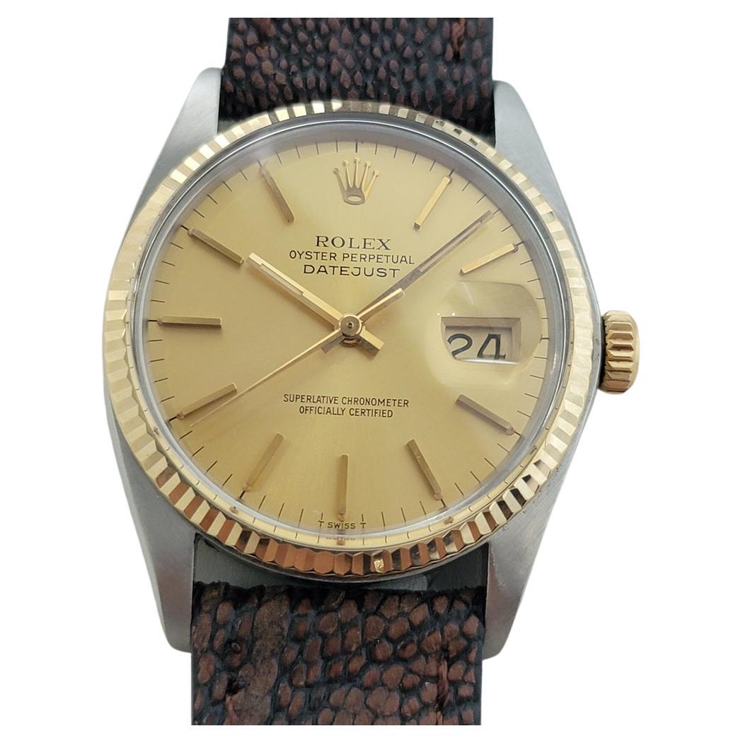 Rolex Oyster Datejust Ref 16013 Mens 36mm 18k SS 1970s Vintage Automatic RA615