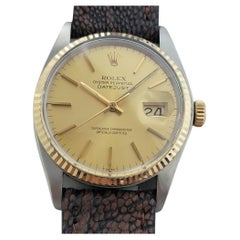 Rolex Oyster Datejust Ref 16013 Uomo 36mm 18k SS 1970s Vintage Automatico RA615