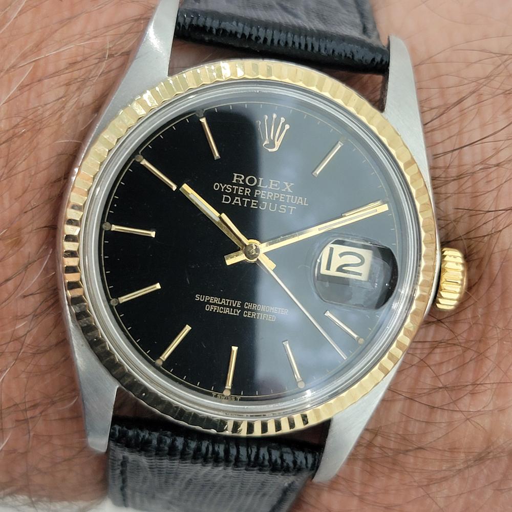 Rolex Oyster Datejust Ref 16013 Mens 36mm 18k SS 1980s Automatic RA523 Vintage For Sale 9