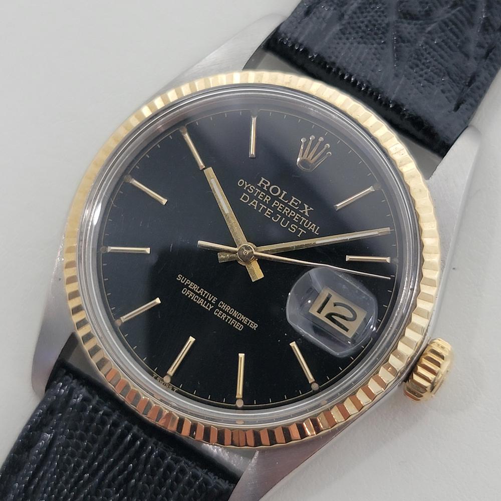Men's Rolex Oyster Datejust Ref 16013 Mens 36mm 18k SS 1980s Automatic RA523 Vintage For Sale