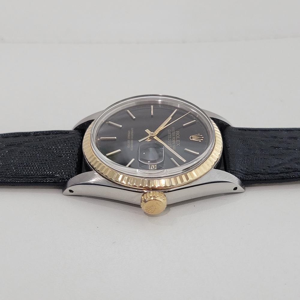 Rolex Oyster Datejust Ref 16013 Mens 36mm 18k SS 1980s Automatic RA523 Vintage For Sale 1