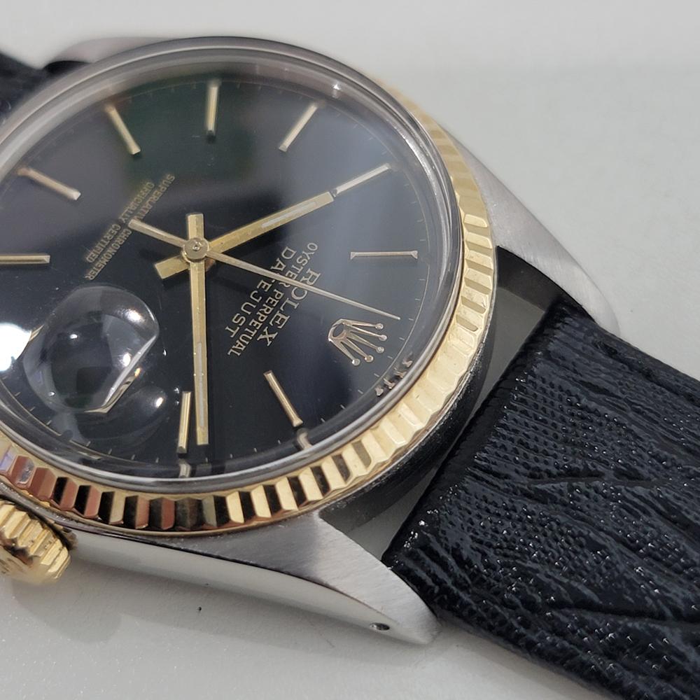 Rolex Oyster Datejust Ref 16013 Mens 36mm 18k SS 1980s Automatic RA523 Vintage For Sale 2