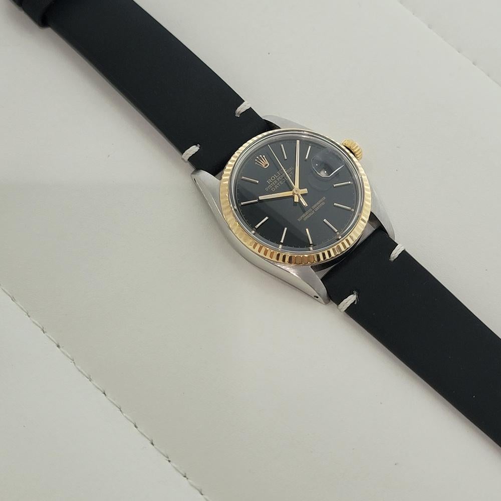 Rolex Oyster Datejust Ref 16013 Herren 36mm 18k SS 1980s Vintage Automatik RA523B im Angebot 4
