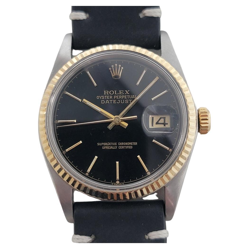 Rolex Oyster Datejust Ref 16013 Herren 36mm 18k SS 1980s Vintage Automatik RA523B