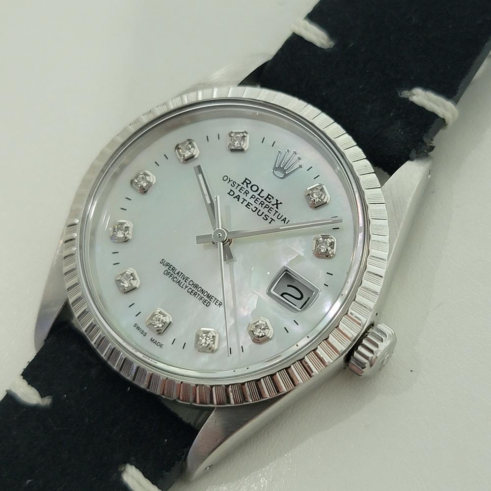 Rolex Oyster Datejust Ref 16030 36mm Herren Diamant MOP Zifferblatt Automatik 1980er Jahre RA550 im Angebot 1