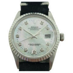 Rolex Oyster Datejust Ref 16030 36mm Mens Diamond MOP Dial Automatic 1980s RA550