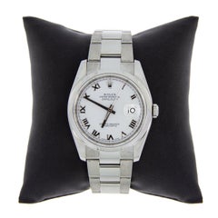 Rolex Oyster Datejust Stainless Steel Watch with White Dial, Model 116200