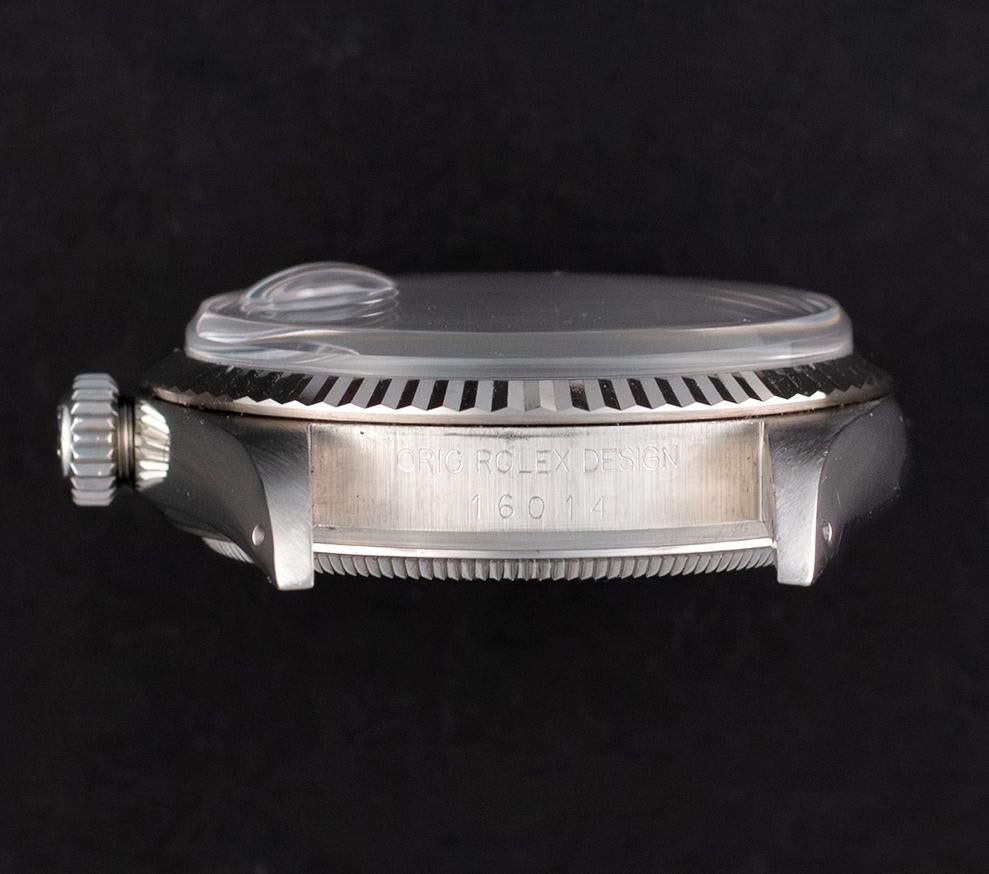 Rolex Oyster Datejust Steel 16014 White Roman Indexes Dial Automatic Watch, 1984 In Good Condition In Central & Western District, HK