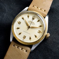 Rolex Oyster Explorer White Creamy Honeycomb Dial 5501 Steel Manual Watch, 1958
