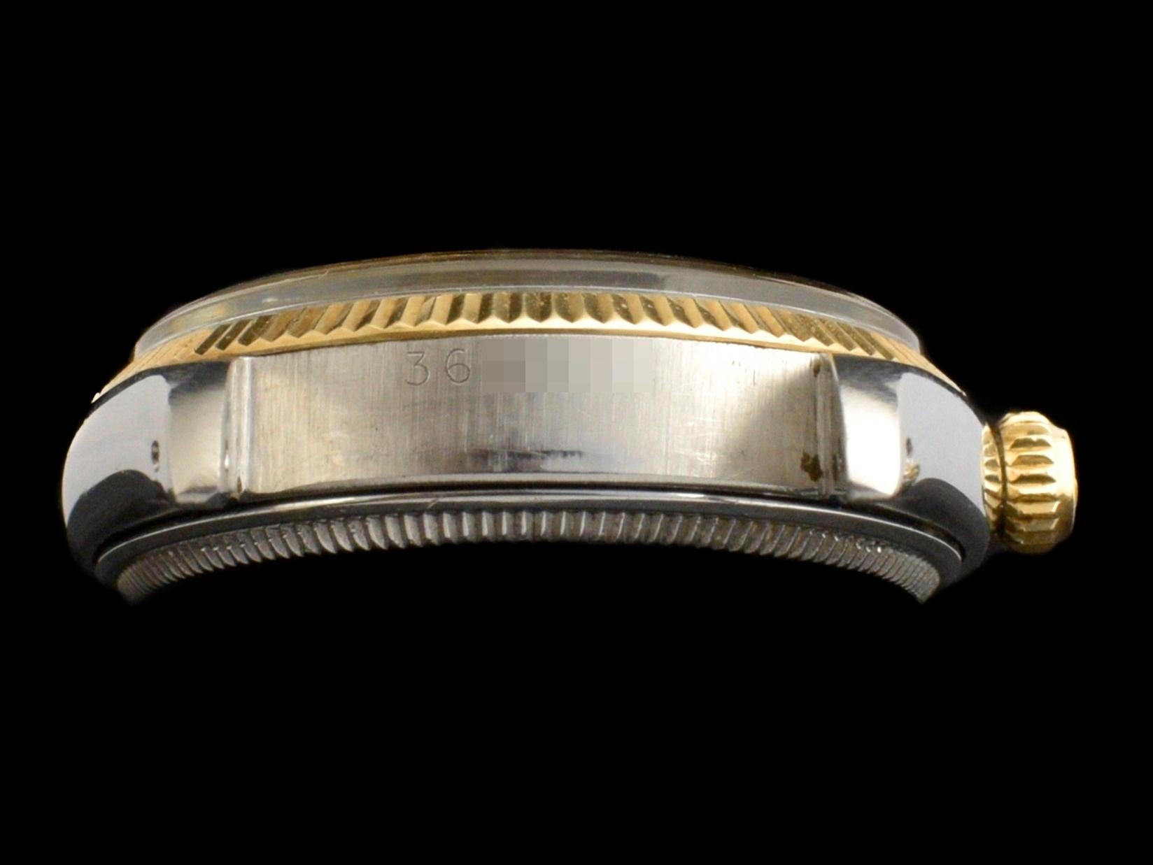 Women's or Men's Rolex Oyster Explorer White Creamy Honeycomb Dial 5501 Steel Manual Watch, 1958
