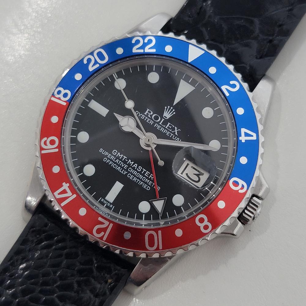 De los hombres Rolex Oyster GMT Master Ref 1675 Mens 40mm 1970s Pepsi Bisel Automático RA658B en venta