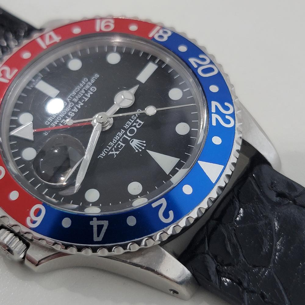 Rolex Oyster GMT Master Ref 1675 Mens 40mm 1970s Pepsi Bisel Automático RA658B en venta 2
