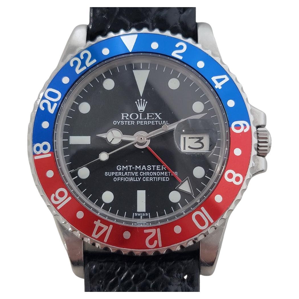 Rolex Oyster GMT Master Ref 1675 Mens 40mm 1970s Pepsi Bisel Automático RA658B en venta