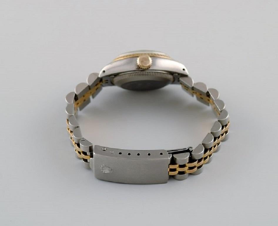 Moderne Rolex Oyster Lady Perpetual Date en or. Montre-bracelet pour dames, années 1970/80 en vente