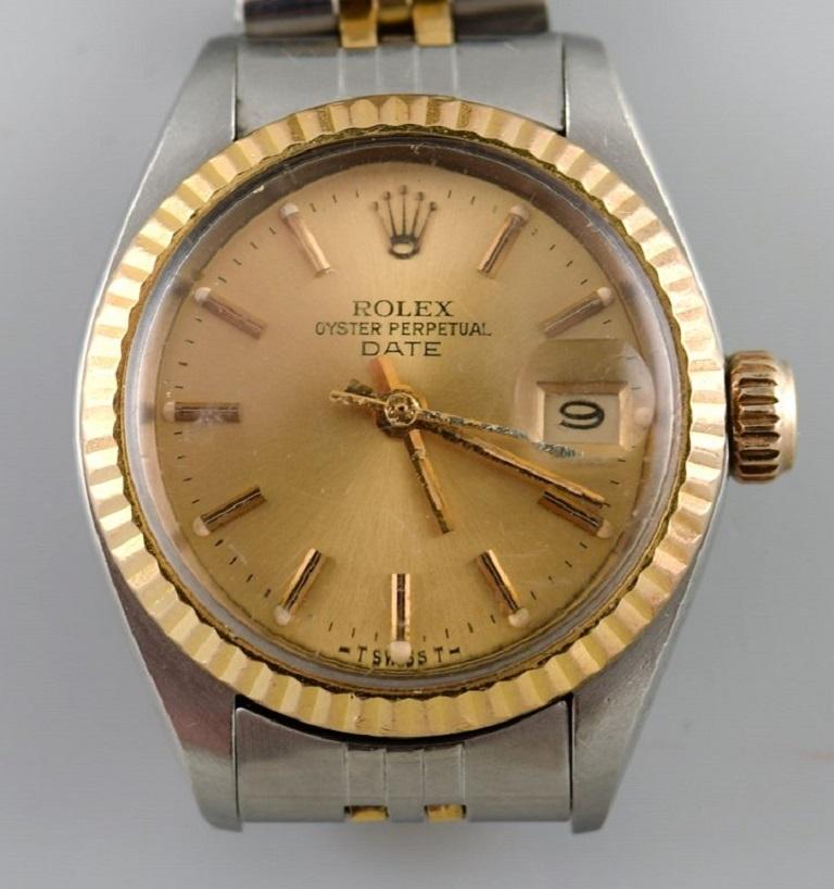 Women's Rolex Oyster Lady Perpetual Gold Date. Ladies wristwatch, 1970s/80s For Sale