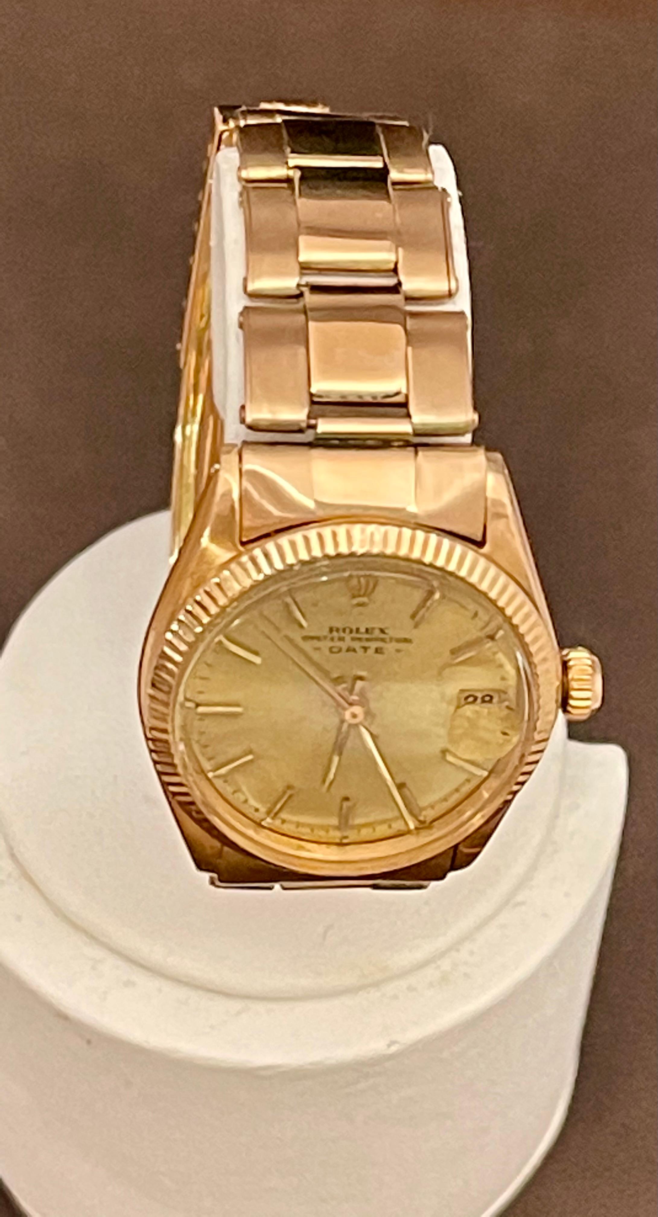 Rolex Oyster Perpatual Lady Datejust 28 Rose Gold Fluted Bezel Watch For Sale 3