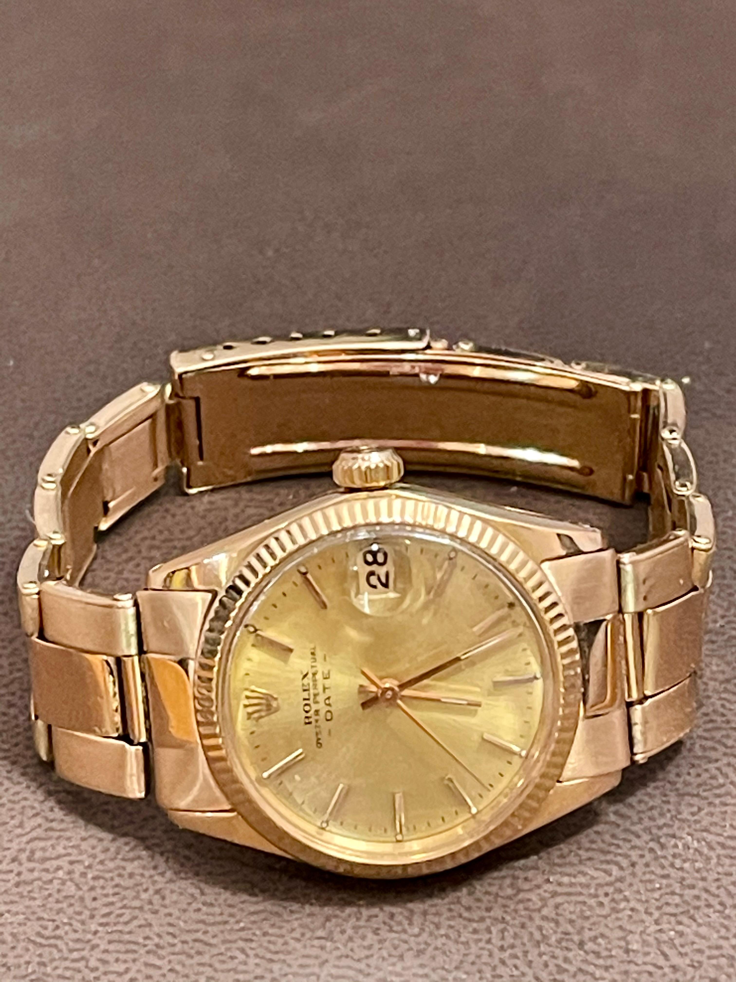 Rolex Oyster Perpatual Lady Datejust 28 Roségold geriffelte Lünette Uhr im Angebot 9