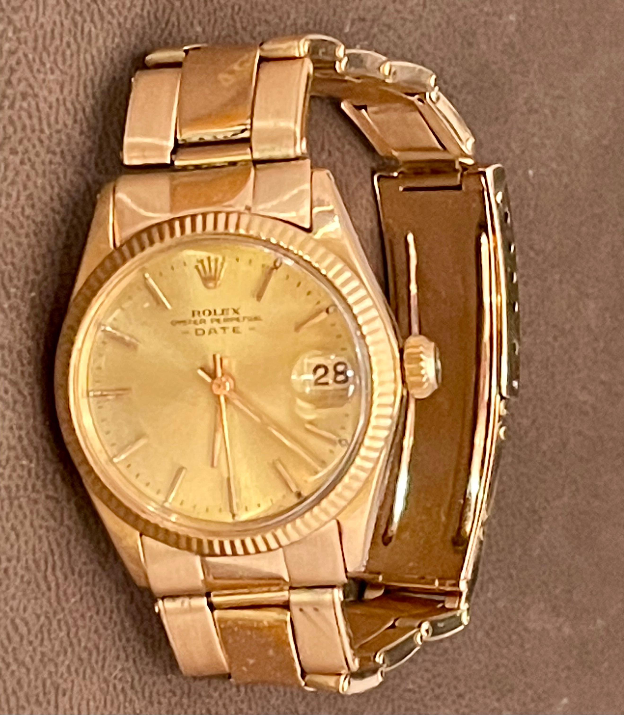 Rolex Oyster Perpatual Lady Datejust 28 Rose Gold  Fluted Bezel Watch
with	18k Everose gold Oyster w/ Oysterclasp
Metal: 18K Yellow Gold
Total Weight: 71.8 grams
- Polished Solid 18k Rose  Gold 
Features round style case (26 mm) with cream dial and