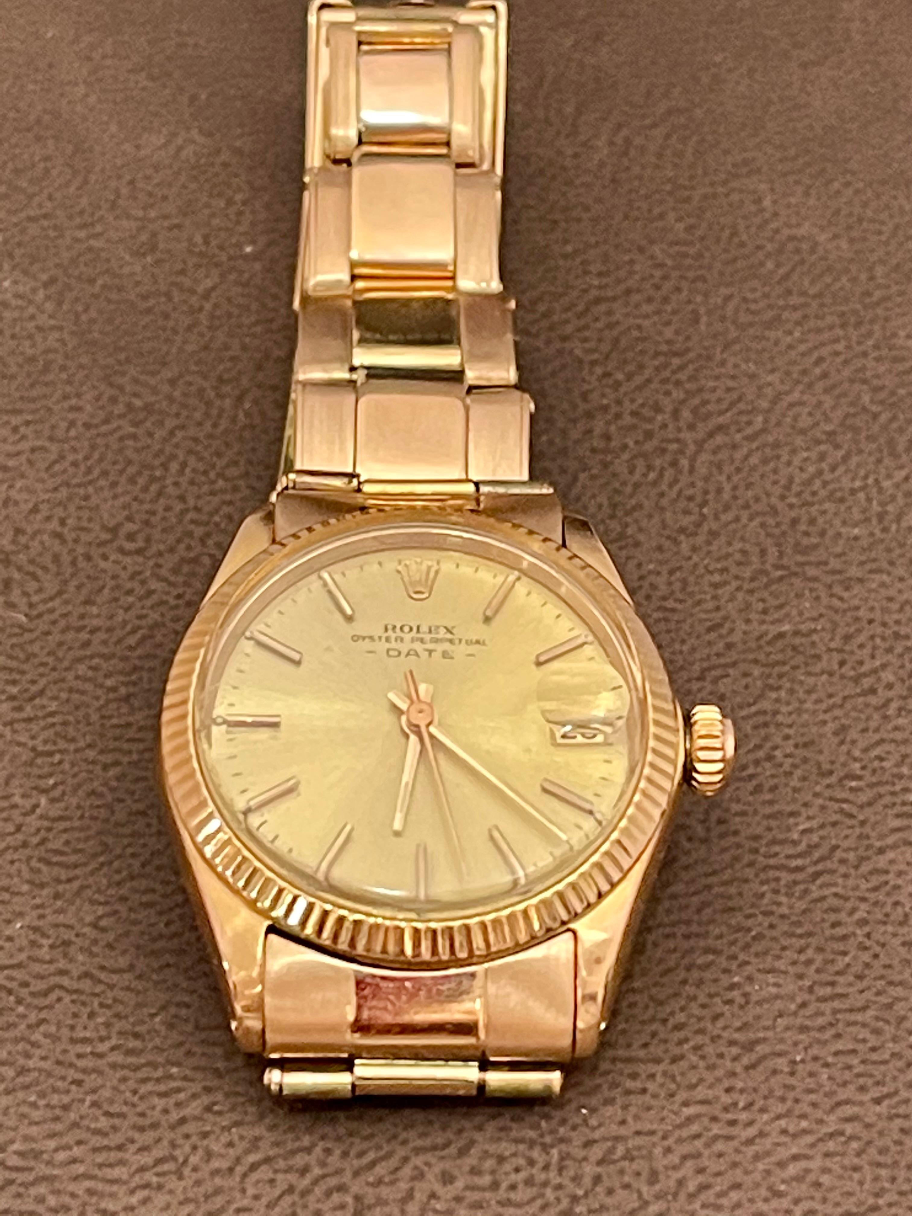 Rolex Oyster Perpatual Lady Datejust 28 Roségold geriffelte Lünette Uhr für Damen oder Herren im Angebot