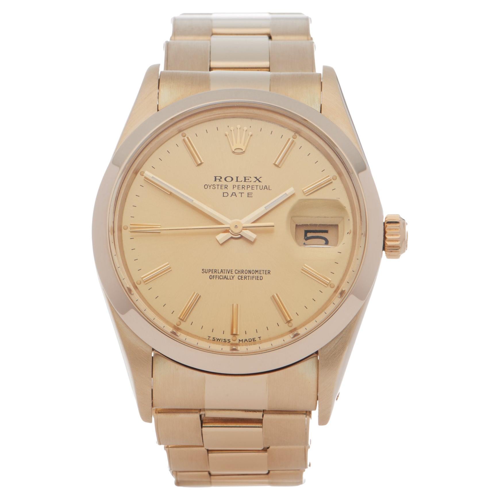 Rolex Oyster Perpetual 0 15007 Unisex Yellow Gold 0 Watch