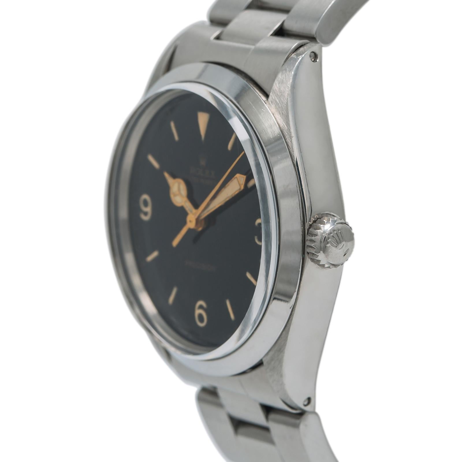 Contemporary Rolex Oyster Perpetual 1002, Black Dial, Certified and Warranty For Sale