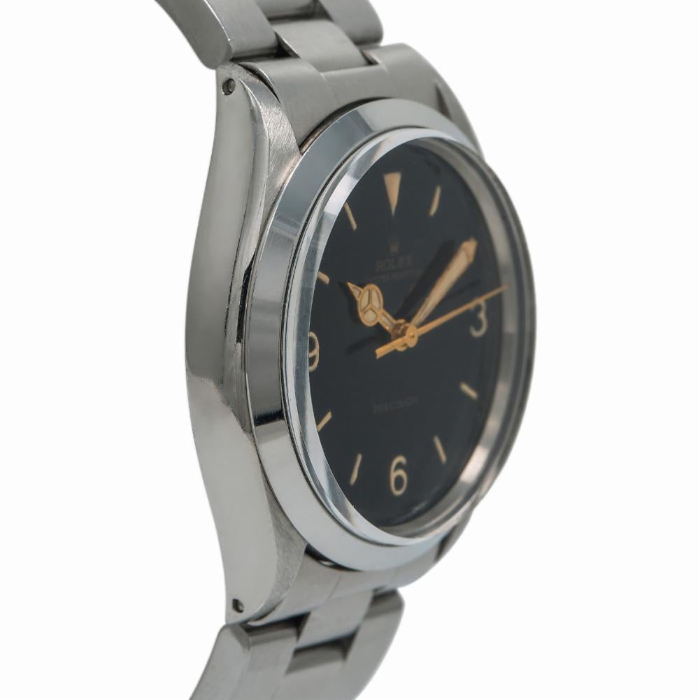 Rolex Oyster Perpetual 1002, Black Dial, Certified and Warranty In Good Condition For Sale In Miami, FL