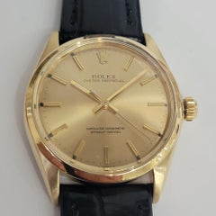 Rolex Oyster Perpetual 1002 34mm 14k Gold Mens 1960s Vintage Automatic RA785