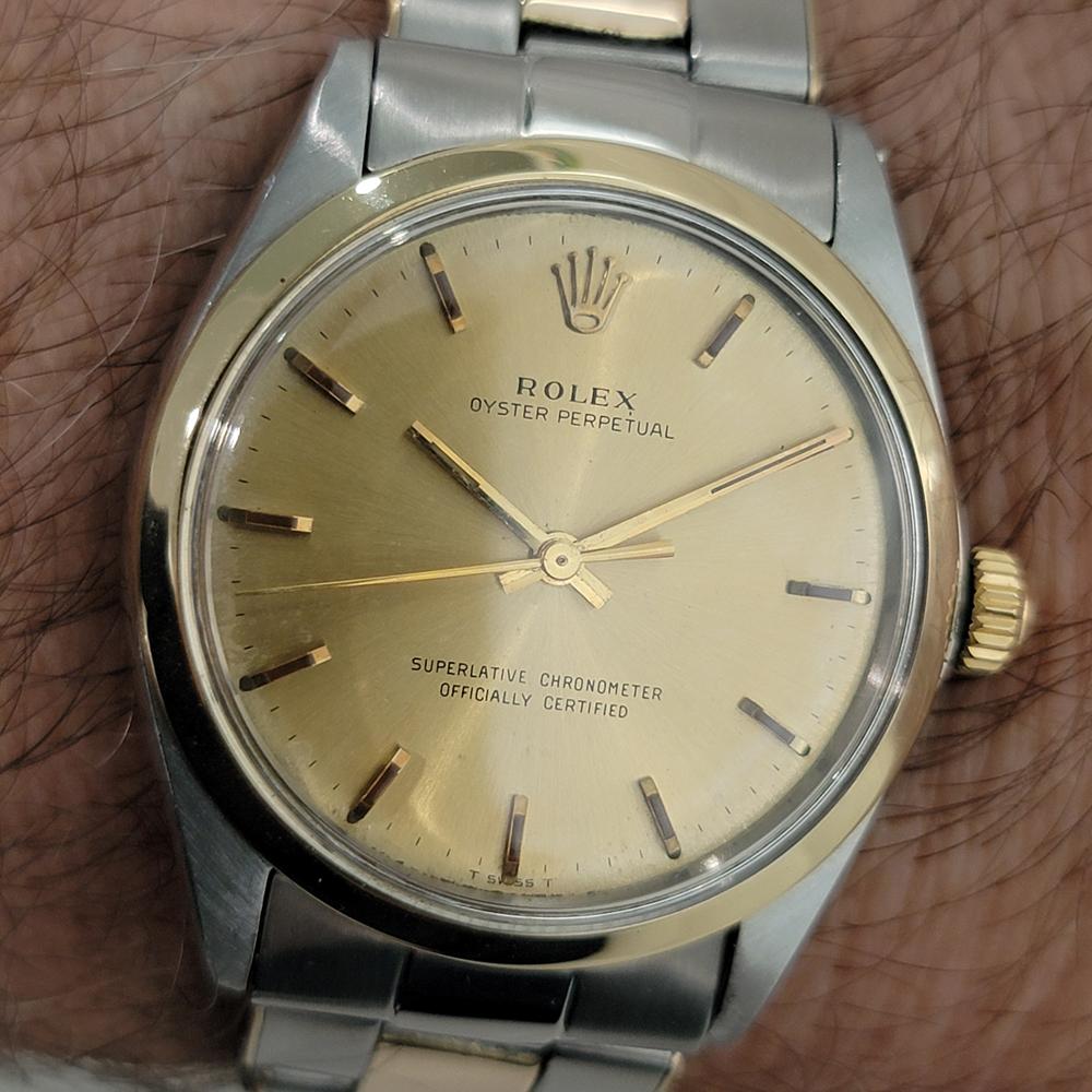 Rolex Oyster Perpetual 1002 34mm Mens 14k SS Automatic 1960s All Original RA570 For Sale 10