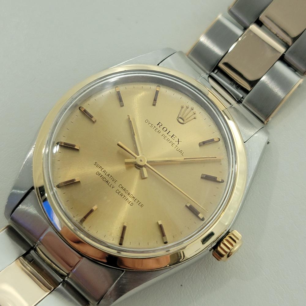 Men's Rolex Oyster Perpetual 1002 34mm Mens 14k SS Automatic 1960s All Original RA570 For Sale