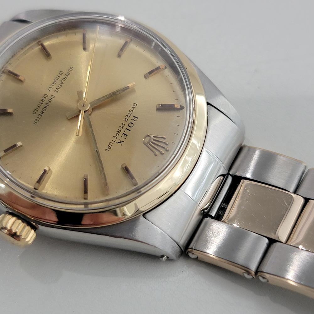 Rolex Oyster Perpetual 1002 34mm Mens 14k SS Automatic 1960s All Original RA570 For Sale 2