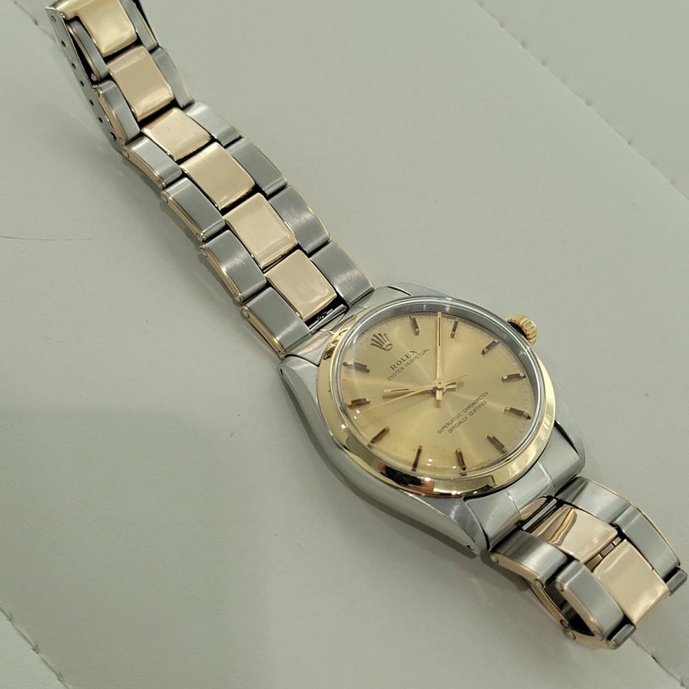 Rolex Oyster Perpetual 1002 34mm Mens 14k SS Automatic 1960s All Original RA570 For Sale 3