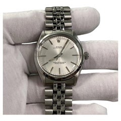 Rolex Oyster Perpetual 1002 34 mm Esfera plateada Acero inoxidable Jubilee