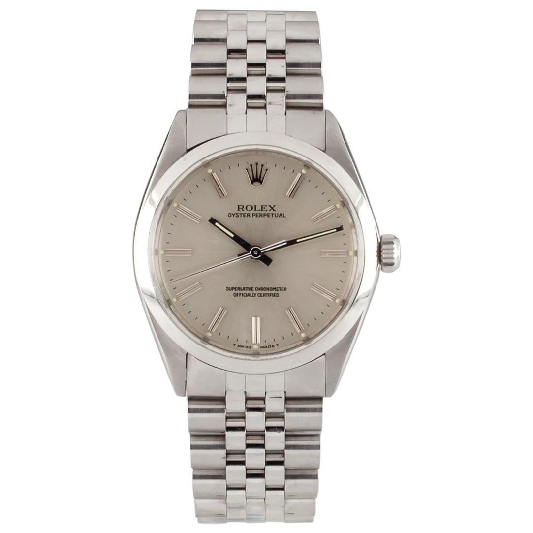 Rolex Oyster Perpetual 1002 Men
s Stainless Steel Automatic Watch Jubilee Band