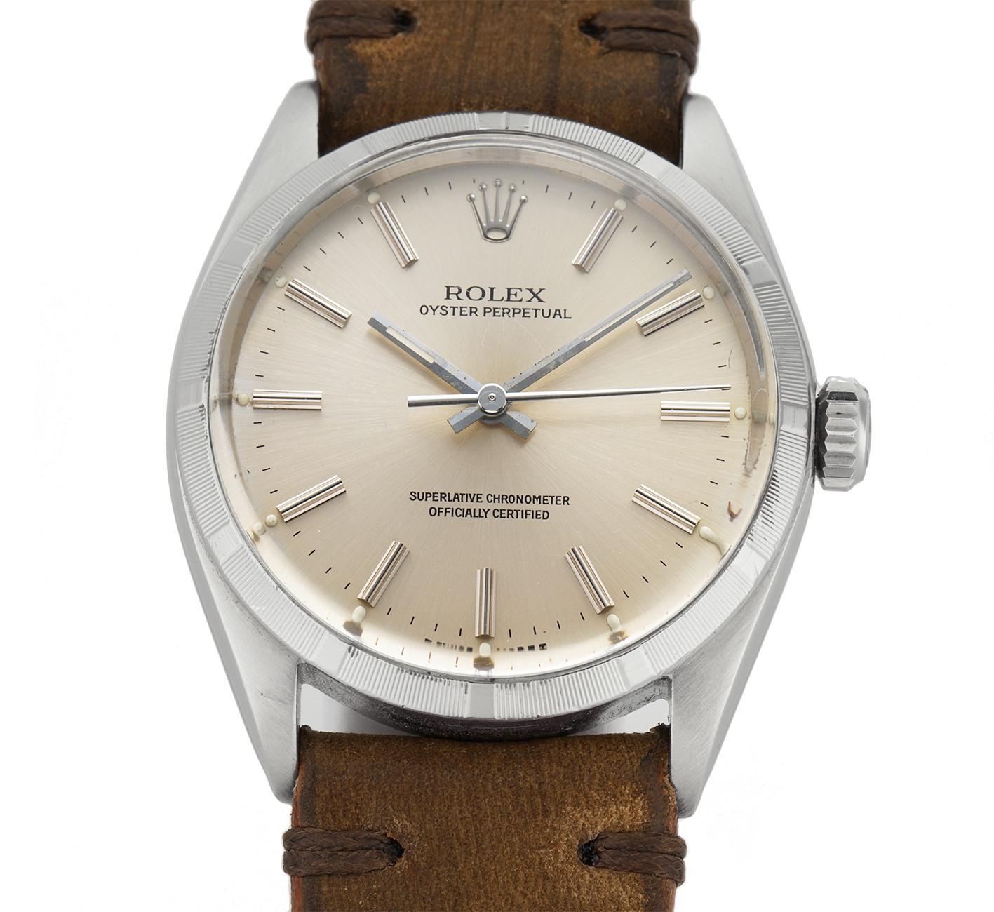 Rolex Oyster Perpetual 1003, Silver Dial, Certified and Warranty In Excellent Condition In Miami, FL